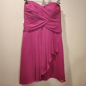 DAVID'S BRIDAL Fuschia Strappless Short Wedding dress size 8